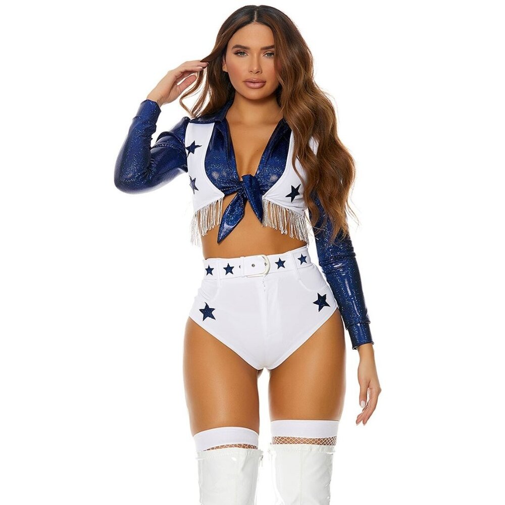 NWT Seeing Stars Cheerleader Costume SZ S/M Halloween Role Play Retails $71